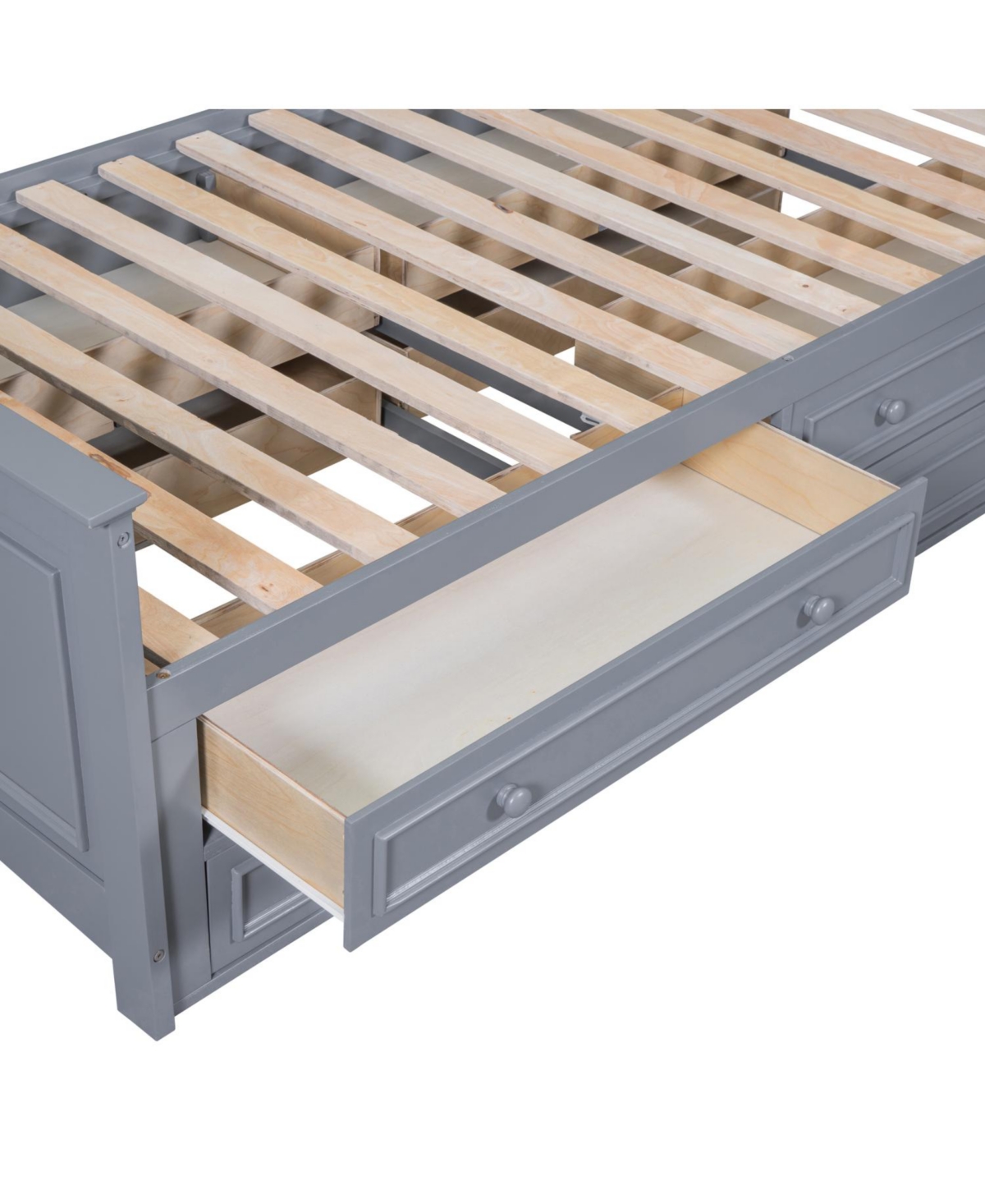 Streamdale Furniture Wood Platform Bed with Built-In Storage