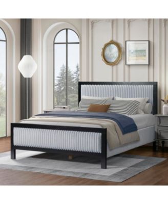 Upholstered Bed with Fluffy Soft Headboard Frame