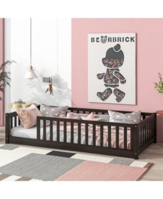 Twin Floor Bed with Fence
