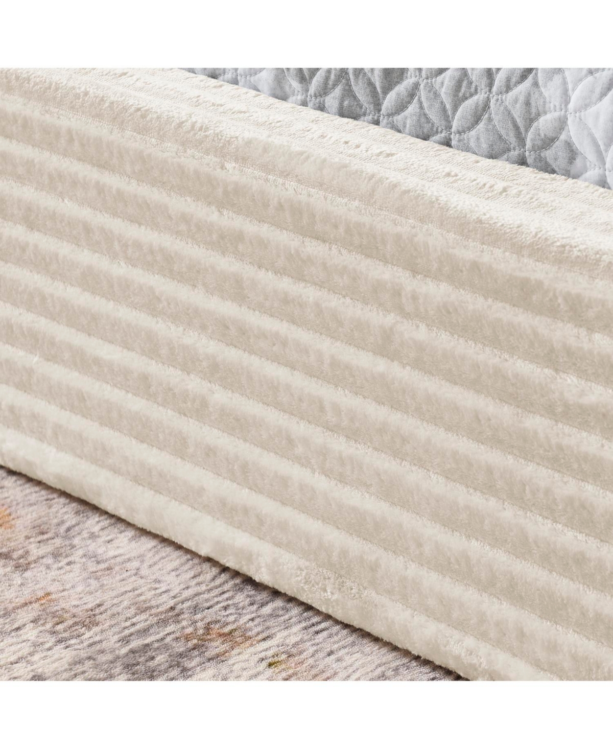 Streamdale Furniture Queen Upholstered Platform Bed Frame - Beige