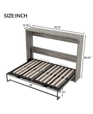  Full Size Murphy Bed, can be Folded into a Cabinet, Gray