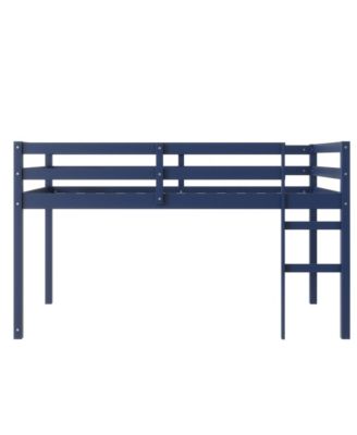 Solid Wood Twin Loft Bed with Ladder - Blue