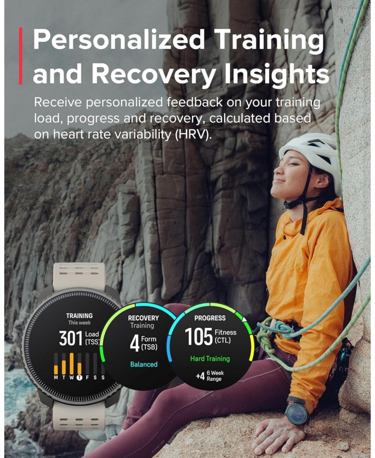 Suunto Vertical Steel Solar Gps Sports Watch with Sapphire Touchscreen, Heart Rate and Sleep Tracker - Canyon