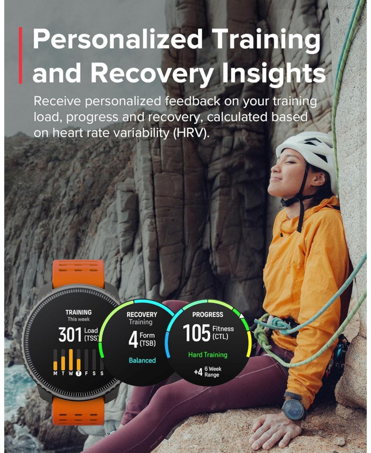 Suunto Vertical Steel Solar Gps Sports Watch with Sapphire Touchscreen, Heart Rate and Sleep Tracker - Canyon