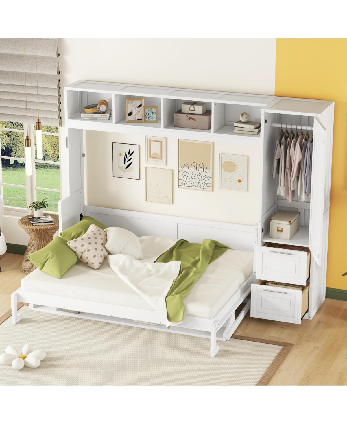 Streamdale Furniture Streamdale Queen Murphy Bed with Closet & Drawers