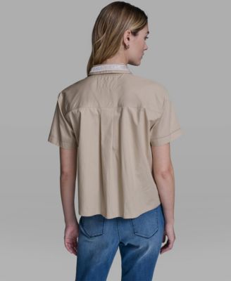 Women's Short-Sleeve Collared Top