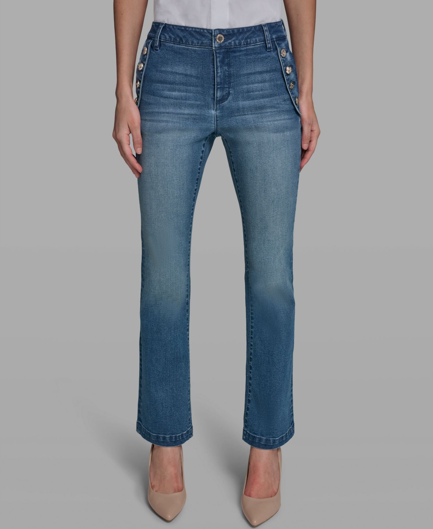 Women's Mid-Rise Sailor Flare Jeans