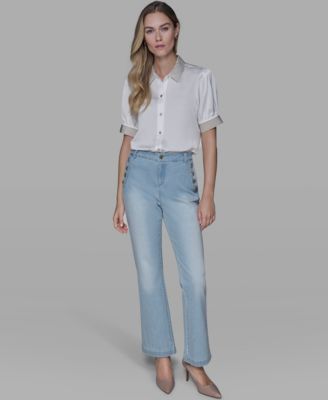 Women's Beaded Short-Sleeve Top