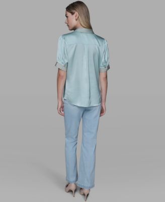 Women's Beaded Short-Sleeve Top