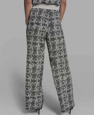 Women's Lace Print Soft Pull-On Pants