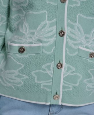 Women's Flower Embroidered Cardigan Sweater
