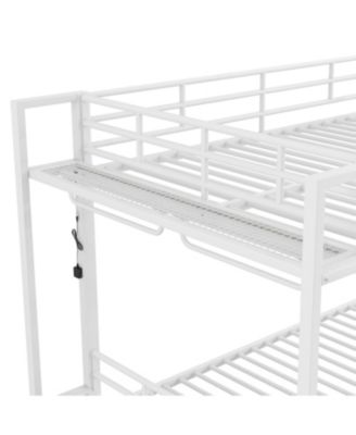 Twin Over Full Metal Storage & LED Light Bunk Bed