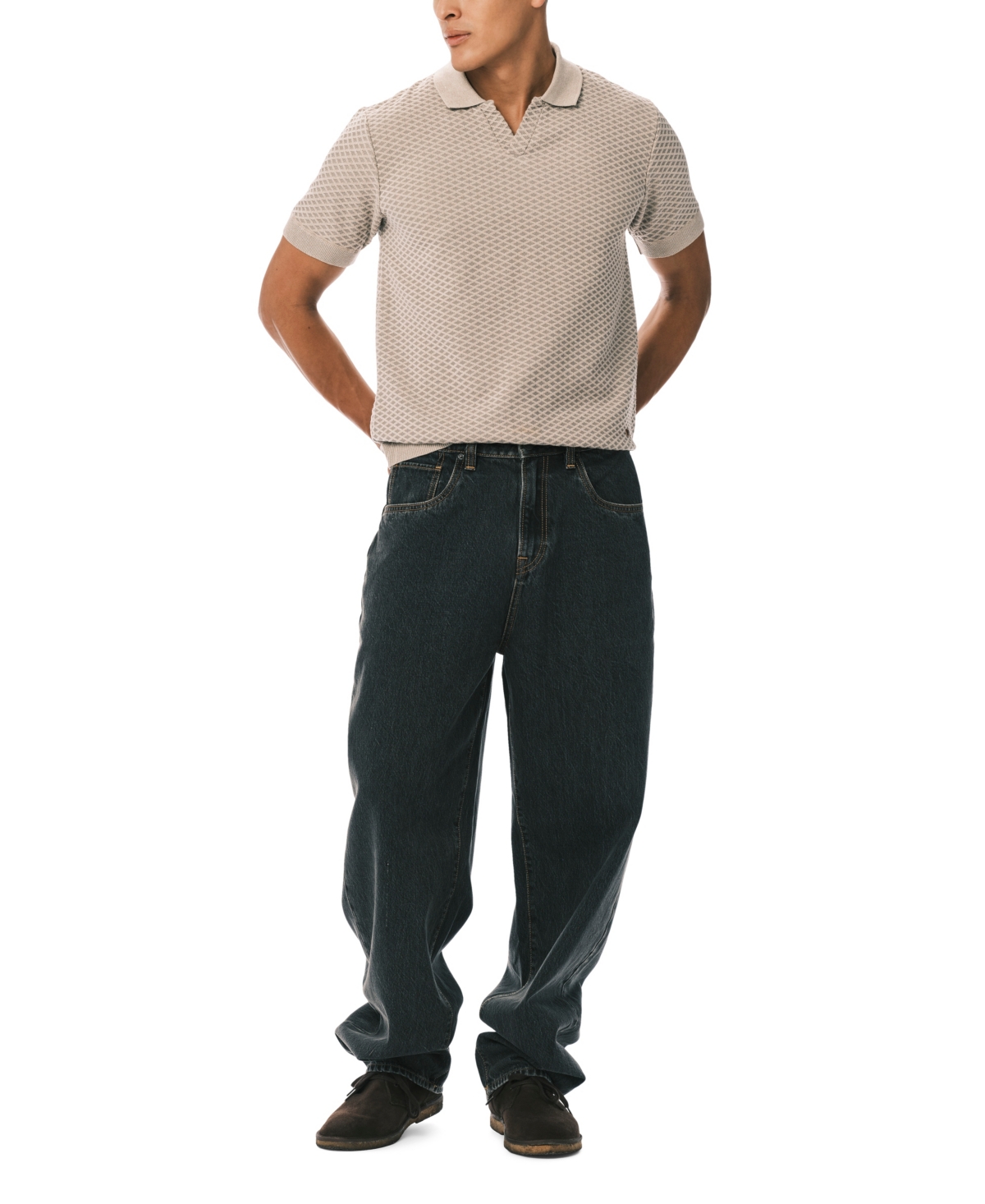 Buffalo David Bitton Men's Baggy-Fit Wide-Leg Jeans