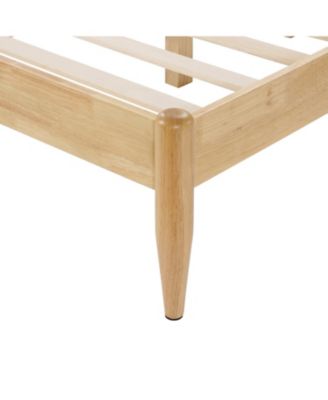 King Size Solid Wood Bed Frame With Fleece Upholstered Headboard