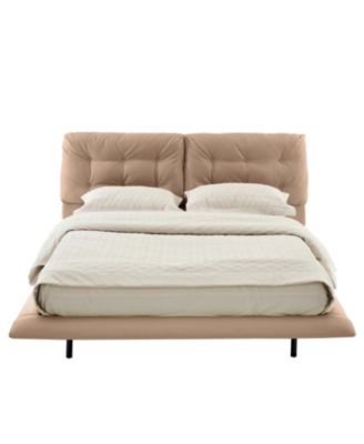 Queen Upholstered LED Platform Bed