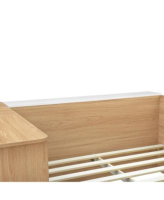 Full size Wooden Platform Bed with 6 Drawers, Shelves, desk and Wardrobe