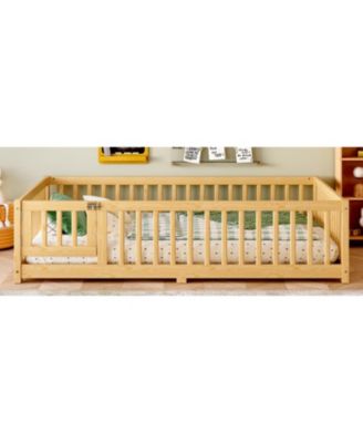 Floor Bed with Guardrails & Door - Full Size