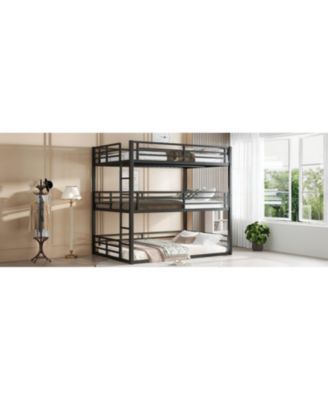 Triple Bunk Bed, Full Over Full Over Full, Metal