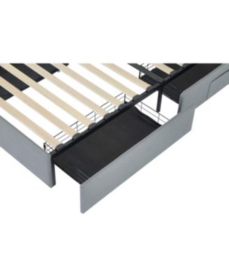 Twin Bed Frame- USB, LED, Headboard & 4 Storage Drawers