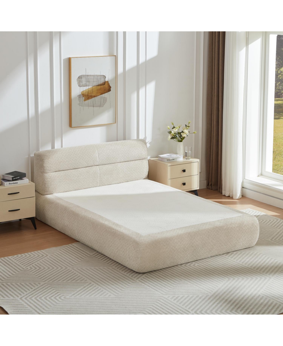 Streamdale Furniture Compressible Chenille bed for Living Room, Apartment