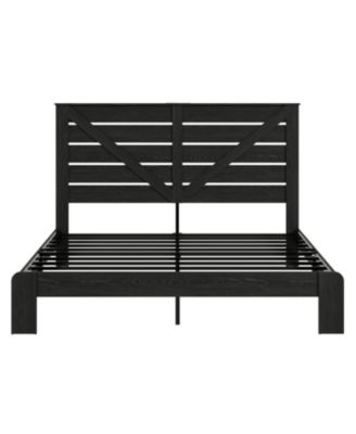 King Wood Platform Bed Frame, Noise Free, Easy Assembly, Under Bed Storage, Black