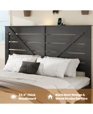 King Wood Platform Bed Frame, Noise Free, Easy Assembly, Under Bed Storage, Black