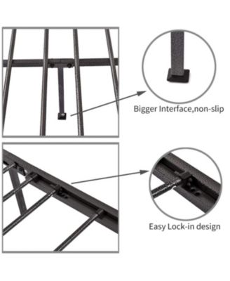 Queen Metal Bed Frame with Vintage Headboard