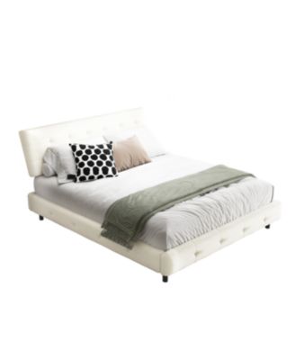 Streamdale Queen Size Bed Frame with Tufted Headboard and Cloud Pillow Design