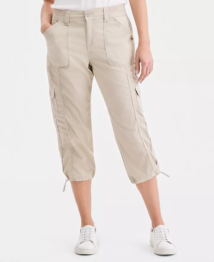 Petite Mid-Rise Cargo Capri Pants - thumbnail 6