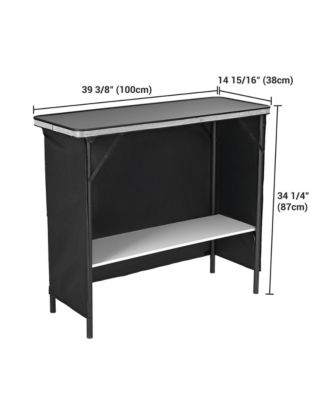 EZ GO 2 Pcs Portable Bar Table Shimmer Decor with Carry Bag Black Skirt for Wedding Camping Tradeshow Party