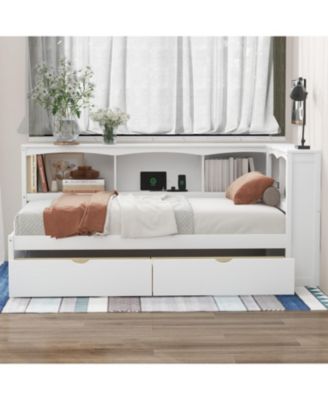 Twin Wood Daybed with Storage & USB