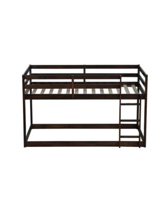  Twin Over Twin Loft Bed with Wood Platform, Espresso