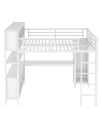 Queen Loft Bed with Desk & Wardrobe