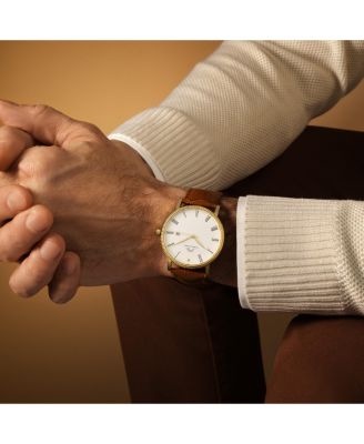 Men's Veritas 1 Genuine Leather Band Watch 1361DVEL