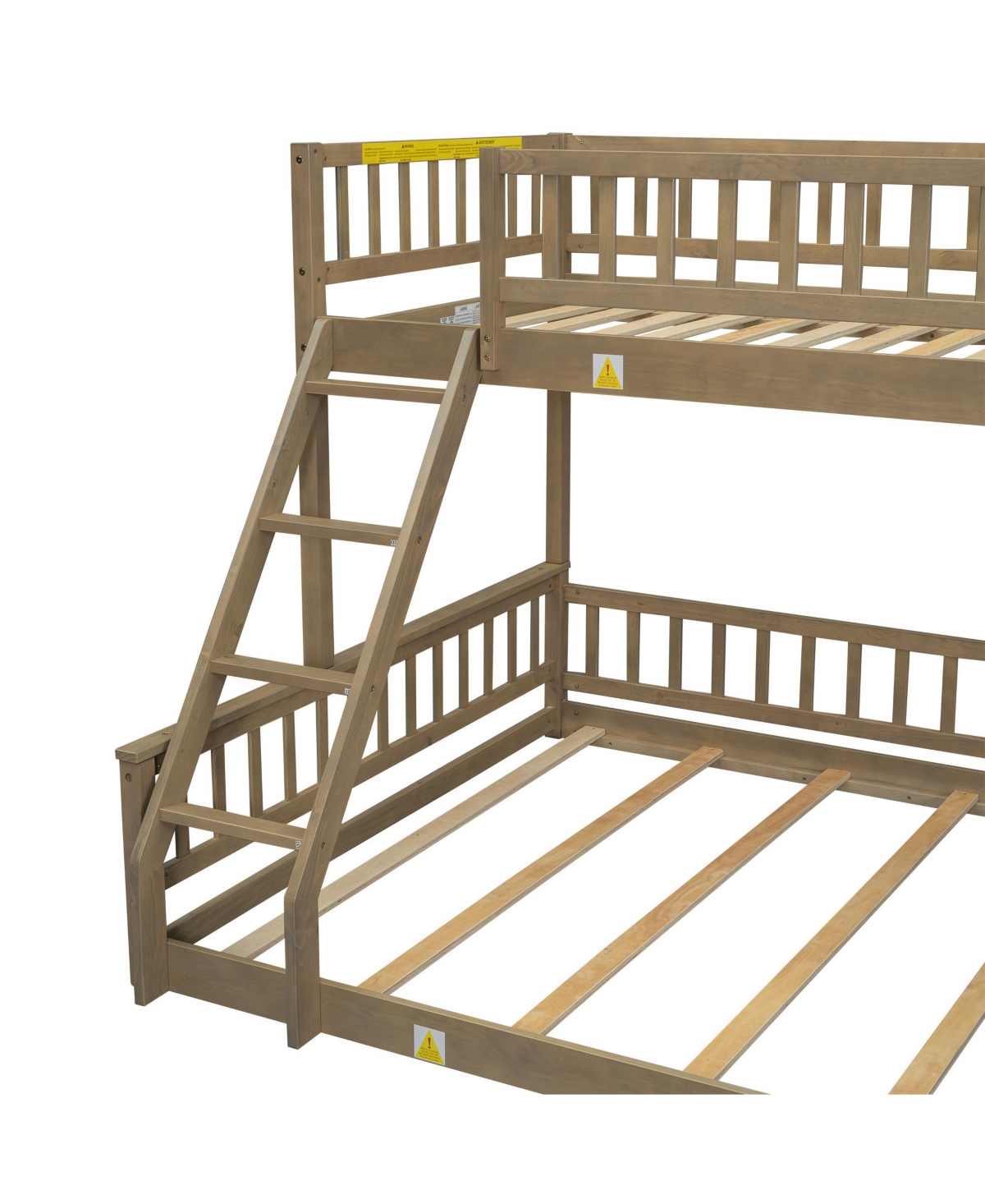 Streamdale Furniture Twin Xl over Queen Bunk Bed with Ladder and Guardrails