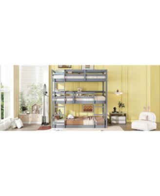 Streamdale Triple Twin Bunk Bed, Detachable, Rubber Wood