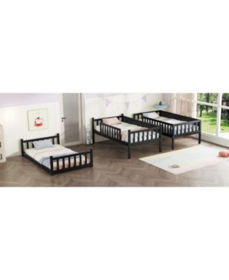 Triple Bunk Bed, Twin over Twin over Twin, Rubber Wood