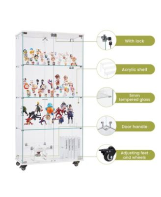 + 4-Tier + Glass + Locks & Acrylic Shelves + Display Cabinet