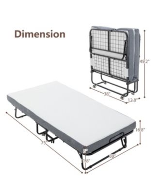 Foldable Guest Bed with Memory Foam Mattress and Storage Cover (Scot Size