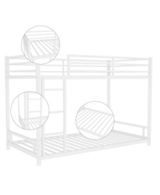 Metal Twin over Twin Bunk Bed/ Heavy-duty Sturdy Metal/ Noise Reduced/ Safety Guardrail/No Box Spring Needed