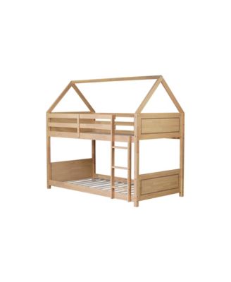 Streamdale Twin Over Twin Bunk Bed with Headboards and Safety Guardrails