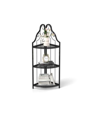 Streamdale 3-Tier Corner Shelf Freestanding Bookshelf for Home, Office, or Kitchen