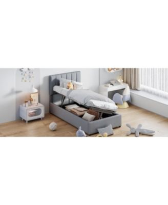 Streamdale Twin Size Upholstered Platform Bed with a Hydraulic Storage System