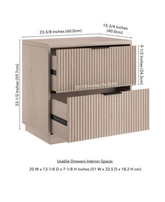 Yarden 24" Wide Rectangular Fluted Nightstand