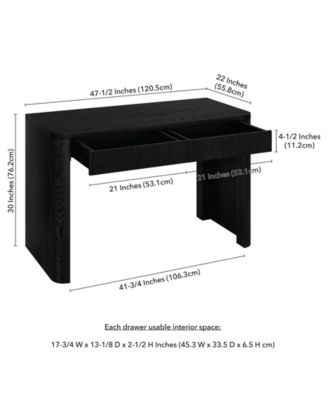 Palmera 47.5" Wide Rectangular Fluted Desk
