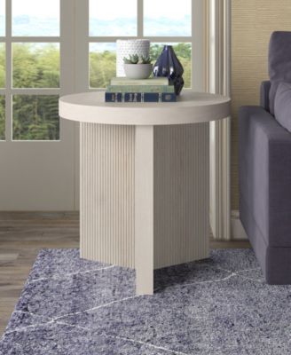 Holm 22" Wide Round Fluted Side Table