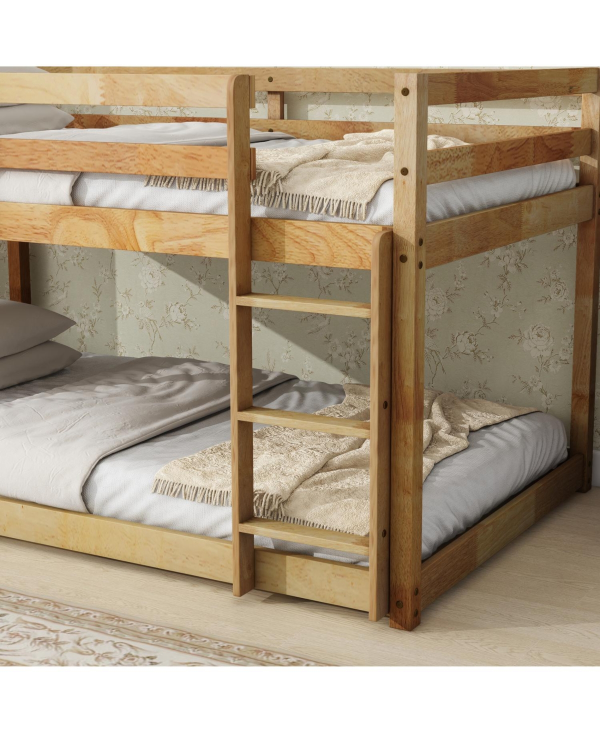 Streamdale Furniture Streamdale Twin over Twin Loft Bed with Ladder, Solid Wood Platform