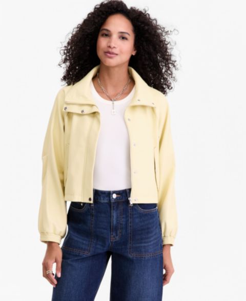 Женские куртки On 34th Cropped Faux-Leather Jacket