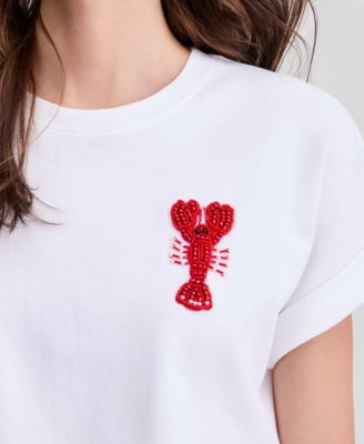 Women's Embellished Lobster Graphic T-Shirt