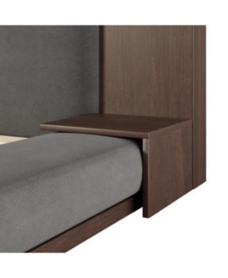 Streamdale Floor Upholstered Platform Bed with Extended Wood Headboard & Bedside Shelf,No Box Spring Needed,King Size